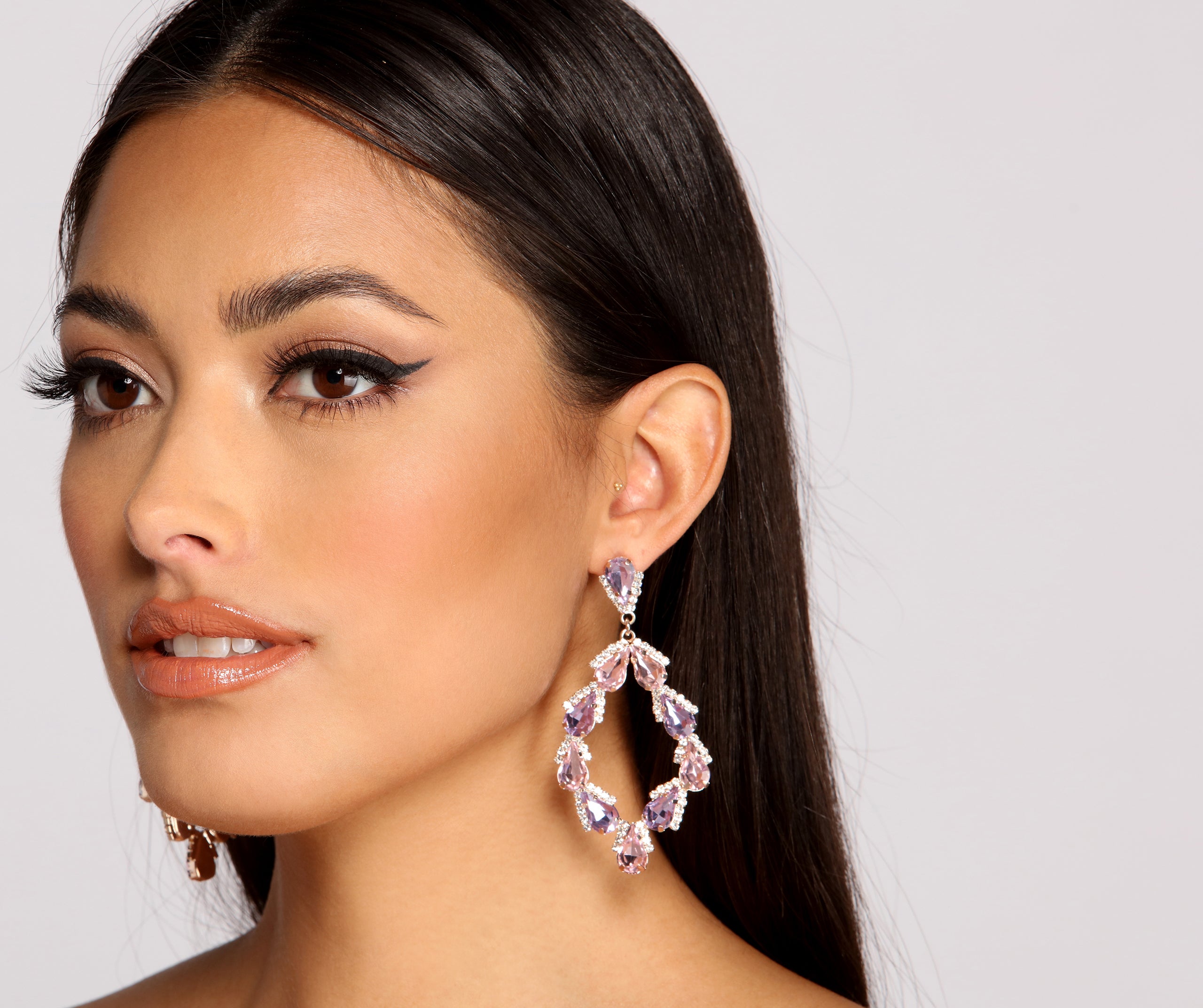 Encircled in Glam Teardrop Rhinestone Earrings