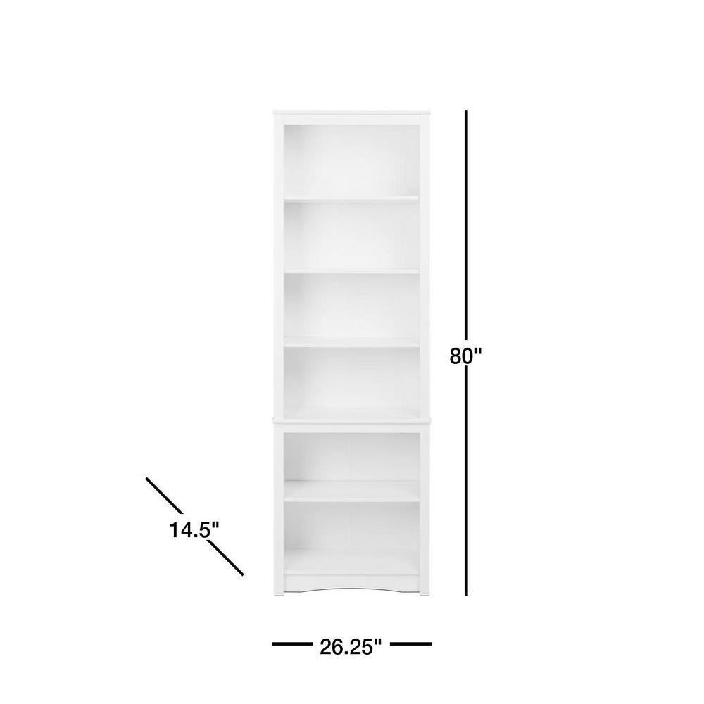 Prepac White Tall Bookcase WSBH-0003-1