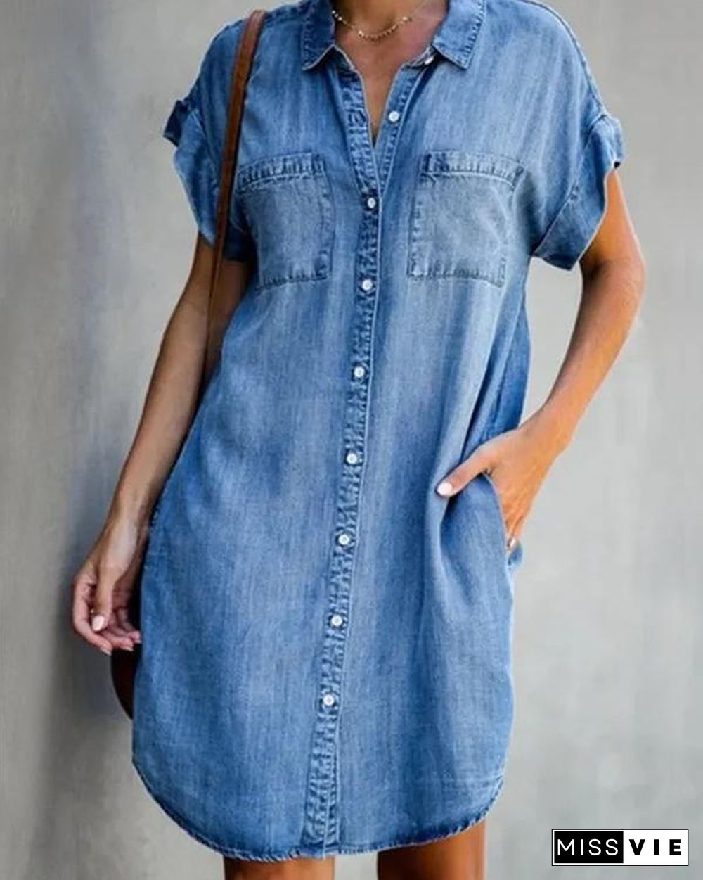 Loose Denim Shirt Dress