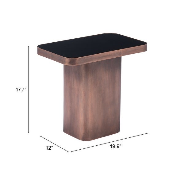 Marcos Side Table Black and Antique Bronze