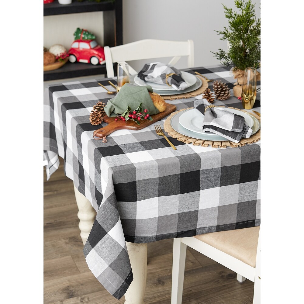 DII Tri Color Check Tablecloth 70 Round