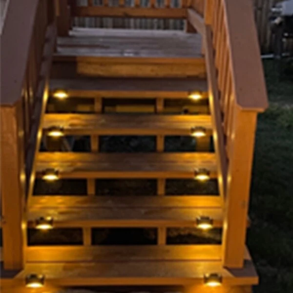 Solar Powered Deck Bronze Finished LED Outdoor 16 Pack Light