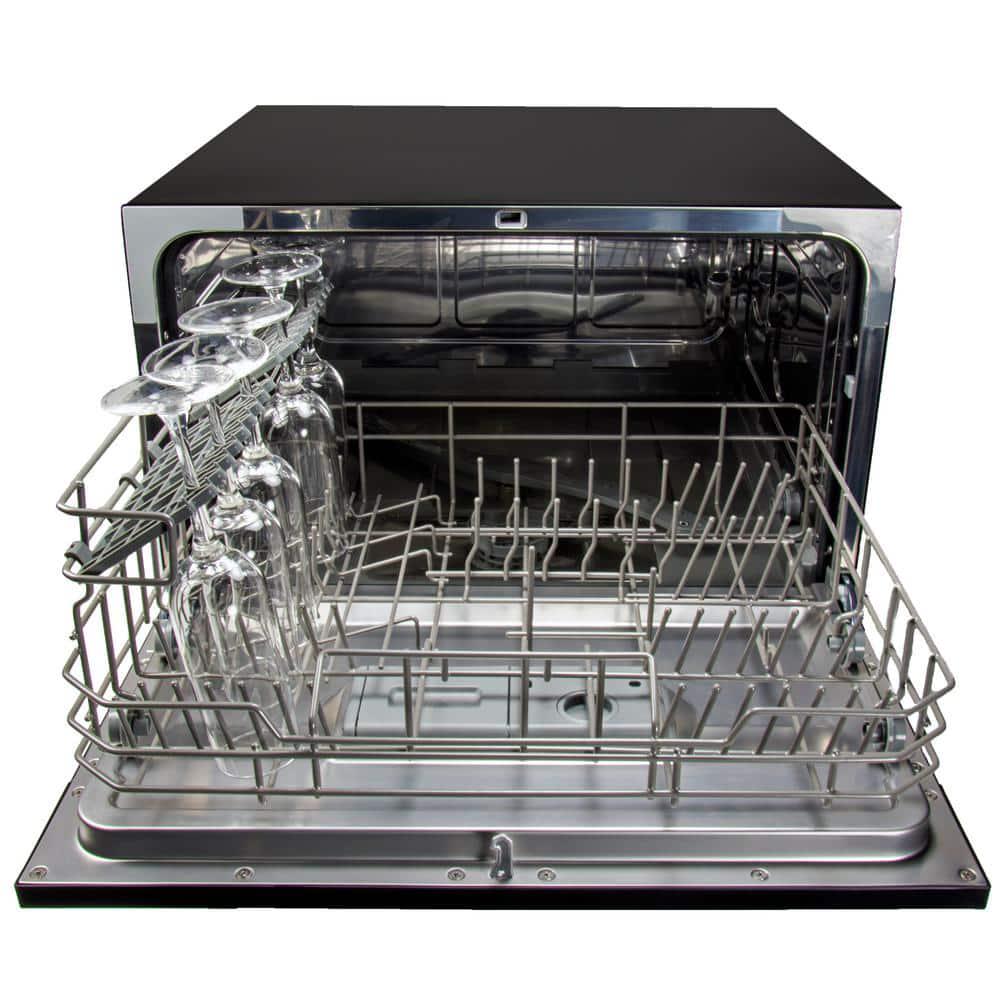 Magic Chef 21 in Black Electronic Countertop 120volt Dishwasher with 6Cycles 6 Place Settings Capacity