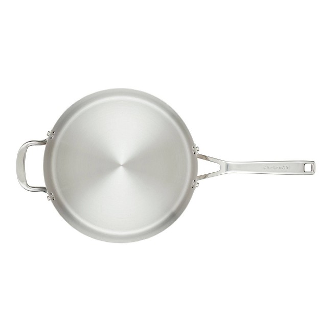 Kitchenaid Stainless Steel 3 ply Base 4 5qt Covered Deep Saute Pan With Helper Handle