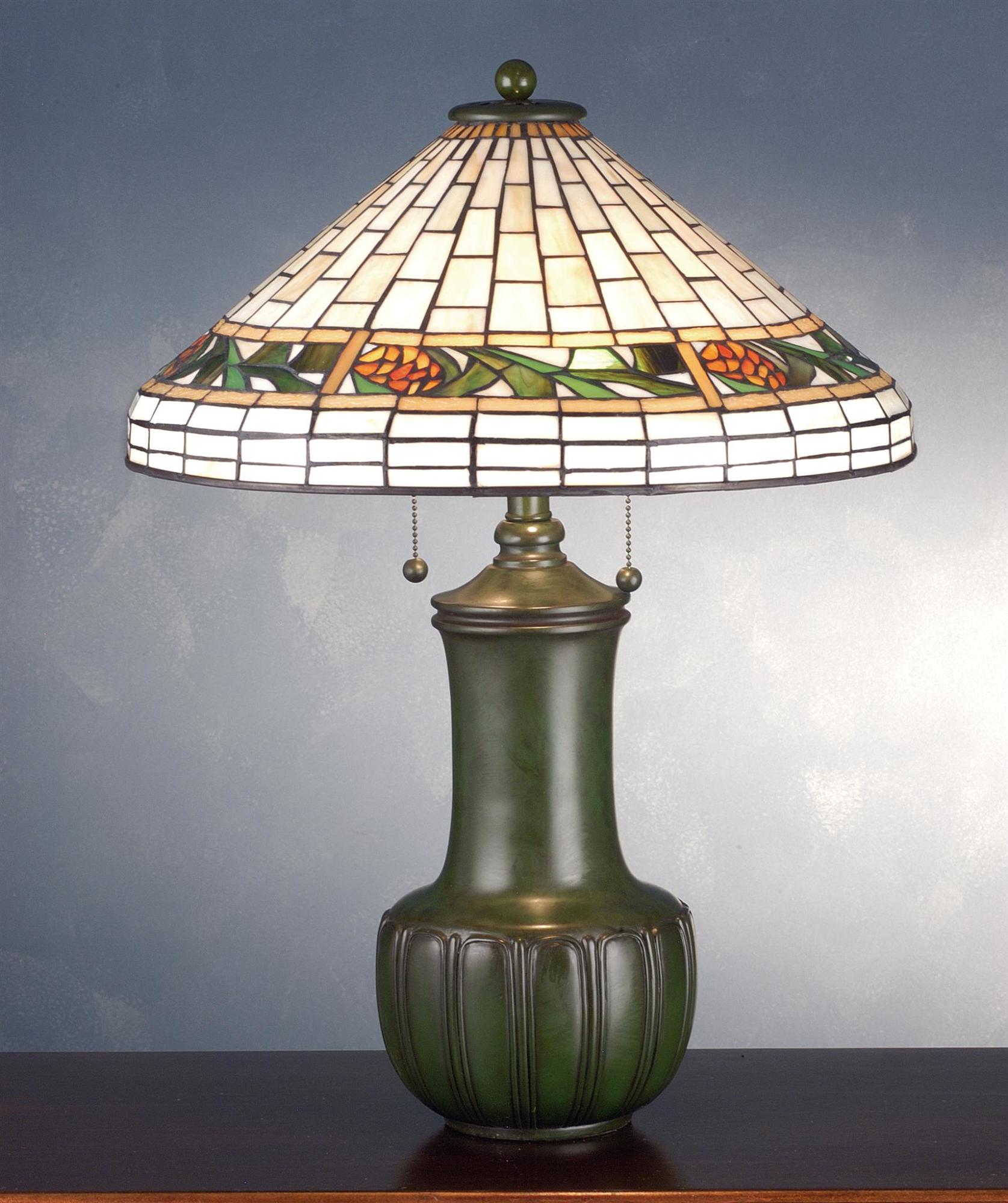 Meyda Tiffany 71437 Stained Glass / Tiffany Table Lamp From The Pinecones Collection -