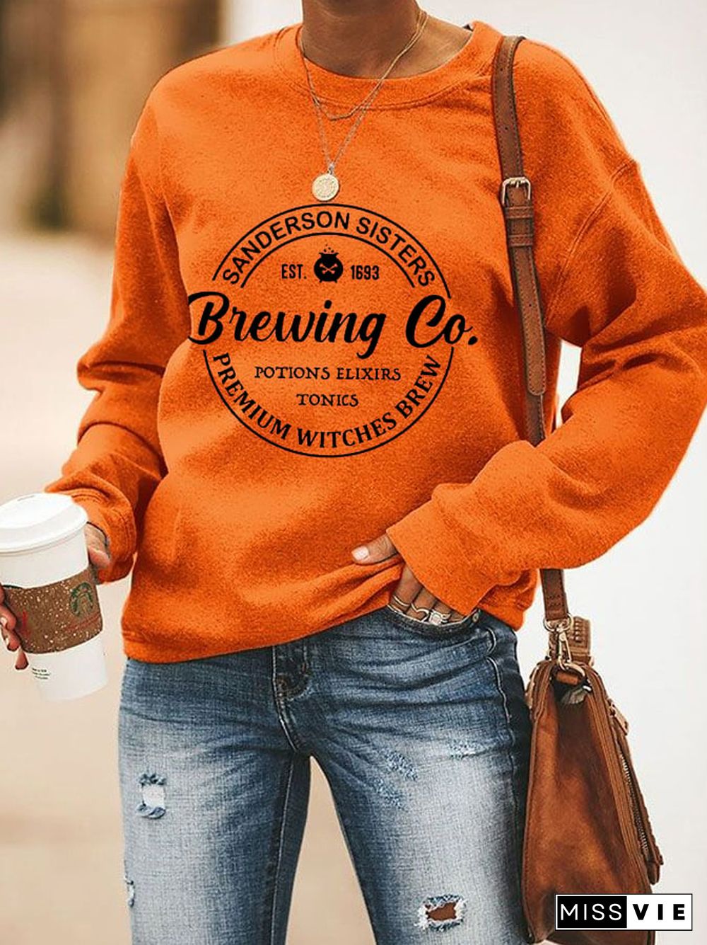 Women's Funny Halloween Sanderson Sisters Brewing Co. Casual Sweatshirt