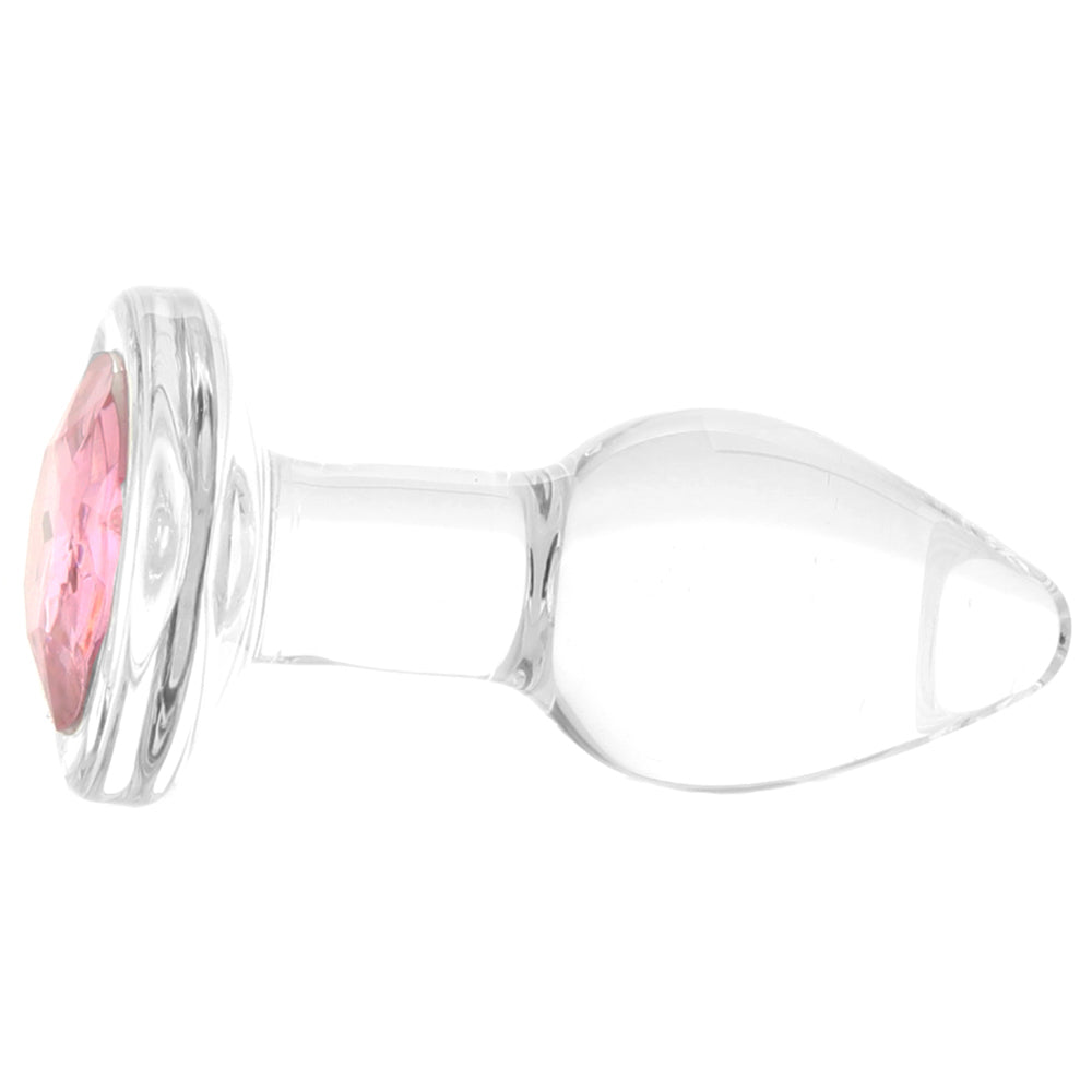 Adam & Eve Pink Gem Glass Plug in Small