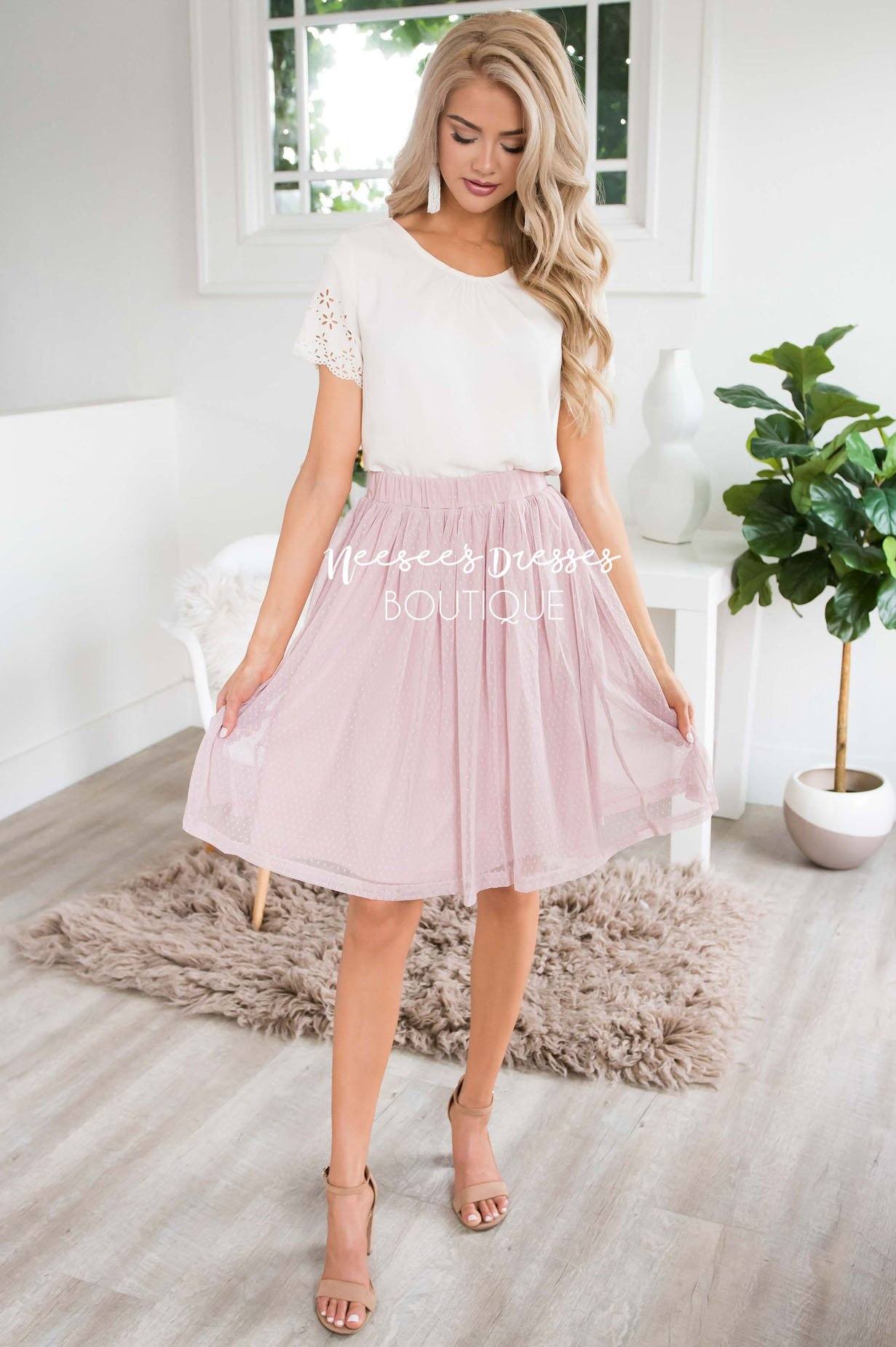 Pink Dotted Tulle Skirt