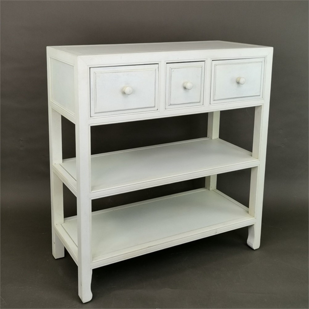 Suchow console table 32Wx14Dx34 quotH white wooden table   Transitional   Console Tables   by Homesquare  Houzz