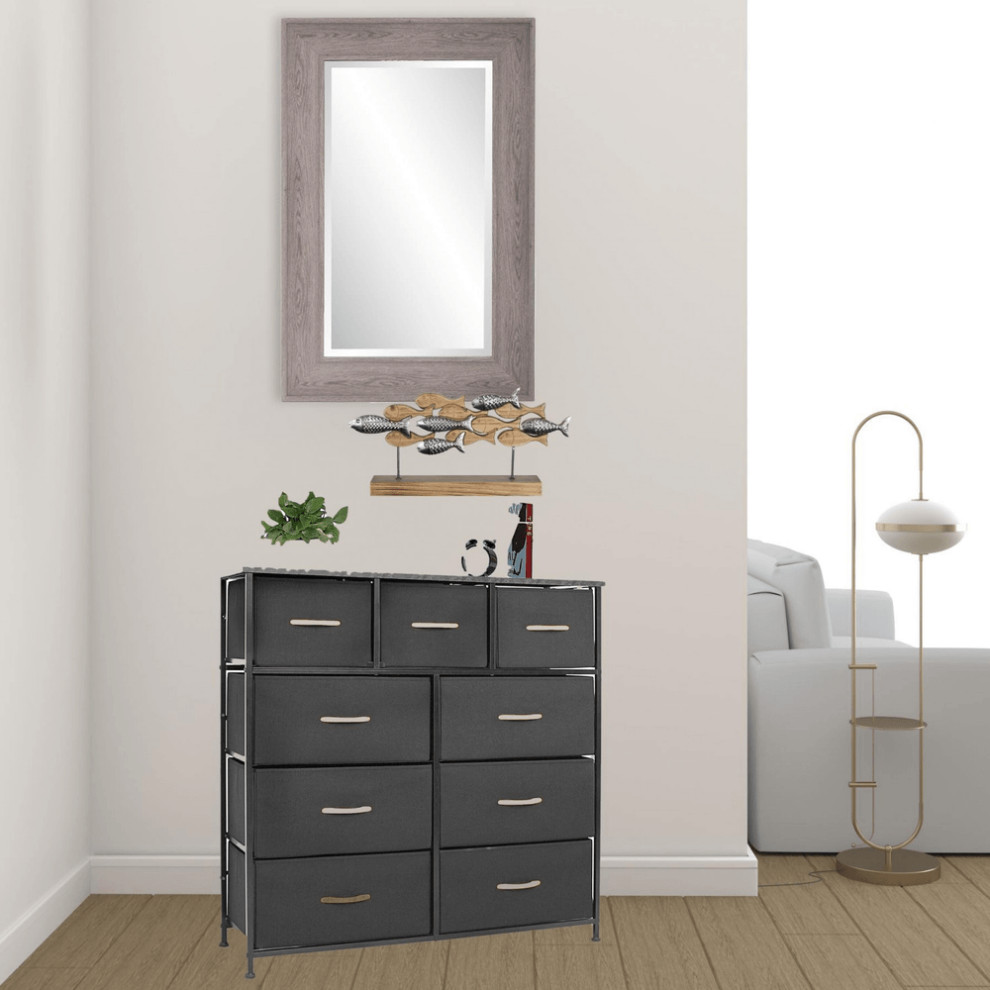 39 quotBlack Standard Accent Cabinet With Nine Drawers   Industrial   Accent Chests And Cabinets   by HomeRoots  Houzz