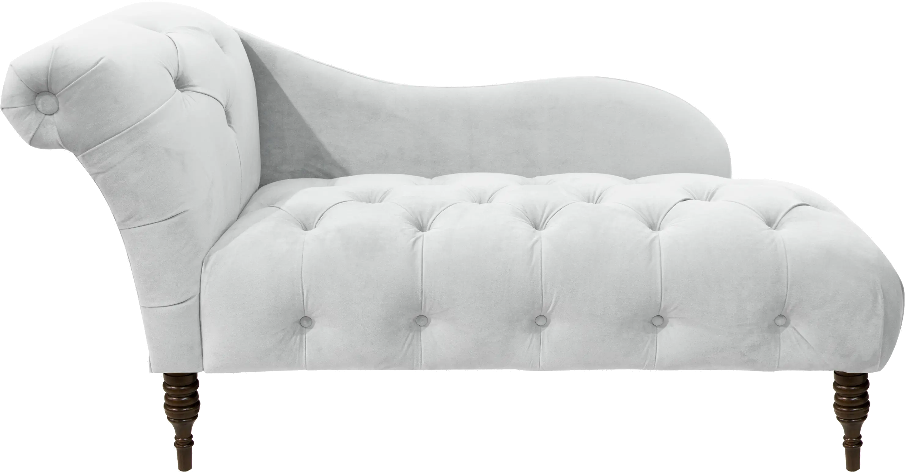 Carmen Velvet White Single Arm Chaise - Skyline Furniture