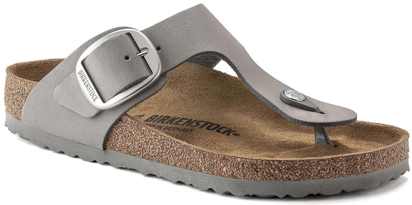 Birkenstock Gizeh Big Buckle Dove Gray Womens Regular Fit Leather Sandals