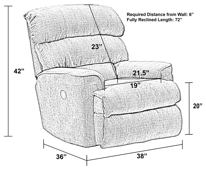 Atkins Power Wall Hugger Recliner in Gray Polyester Fabric   Transitional   Recliner Chairs   by Homesquare  Houzz