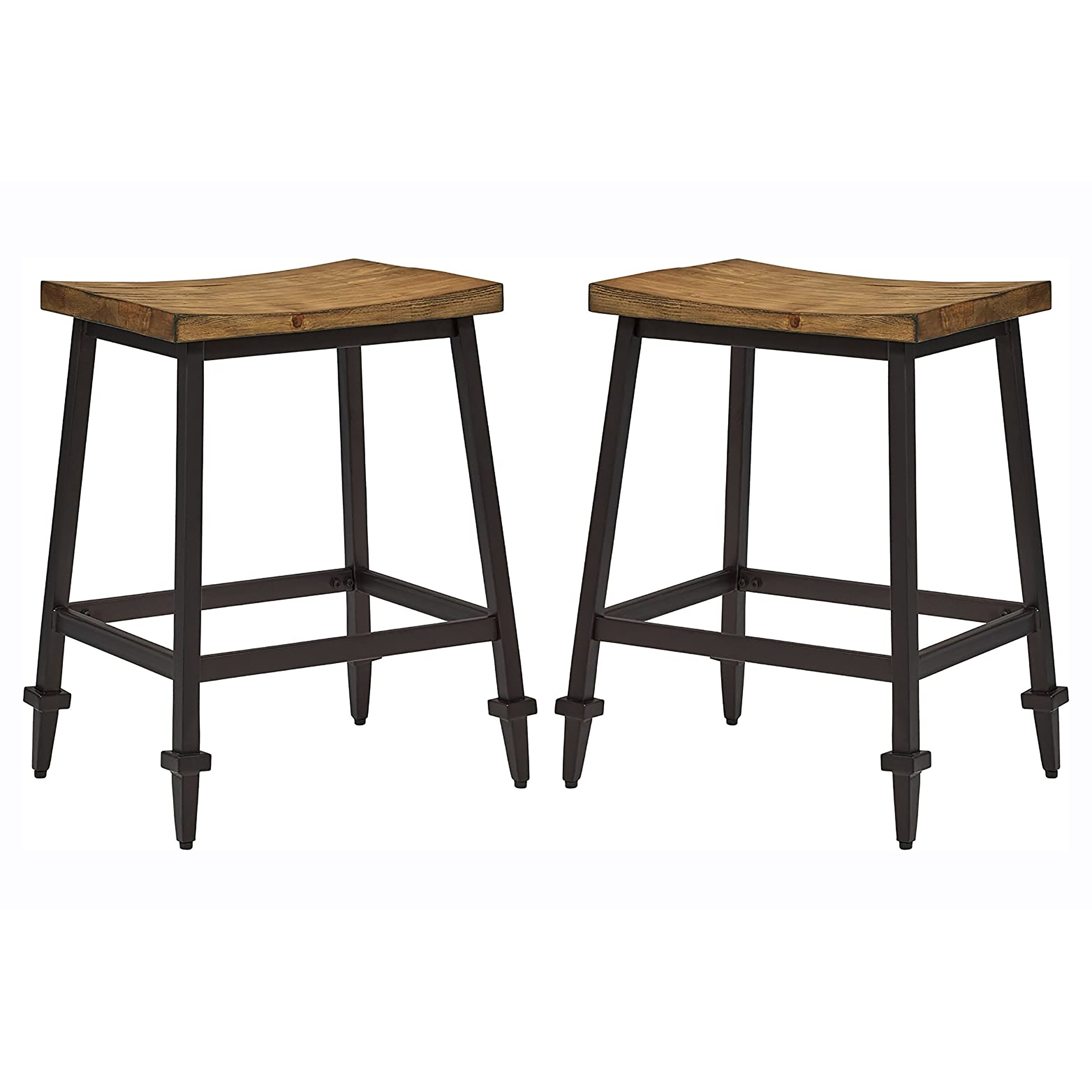 Hillsdale Trevino Metal Backless Counter Height Stool， Set of 2 - 24.75H X 19W X 14D