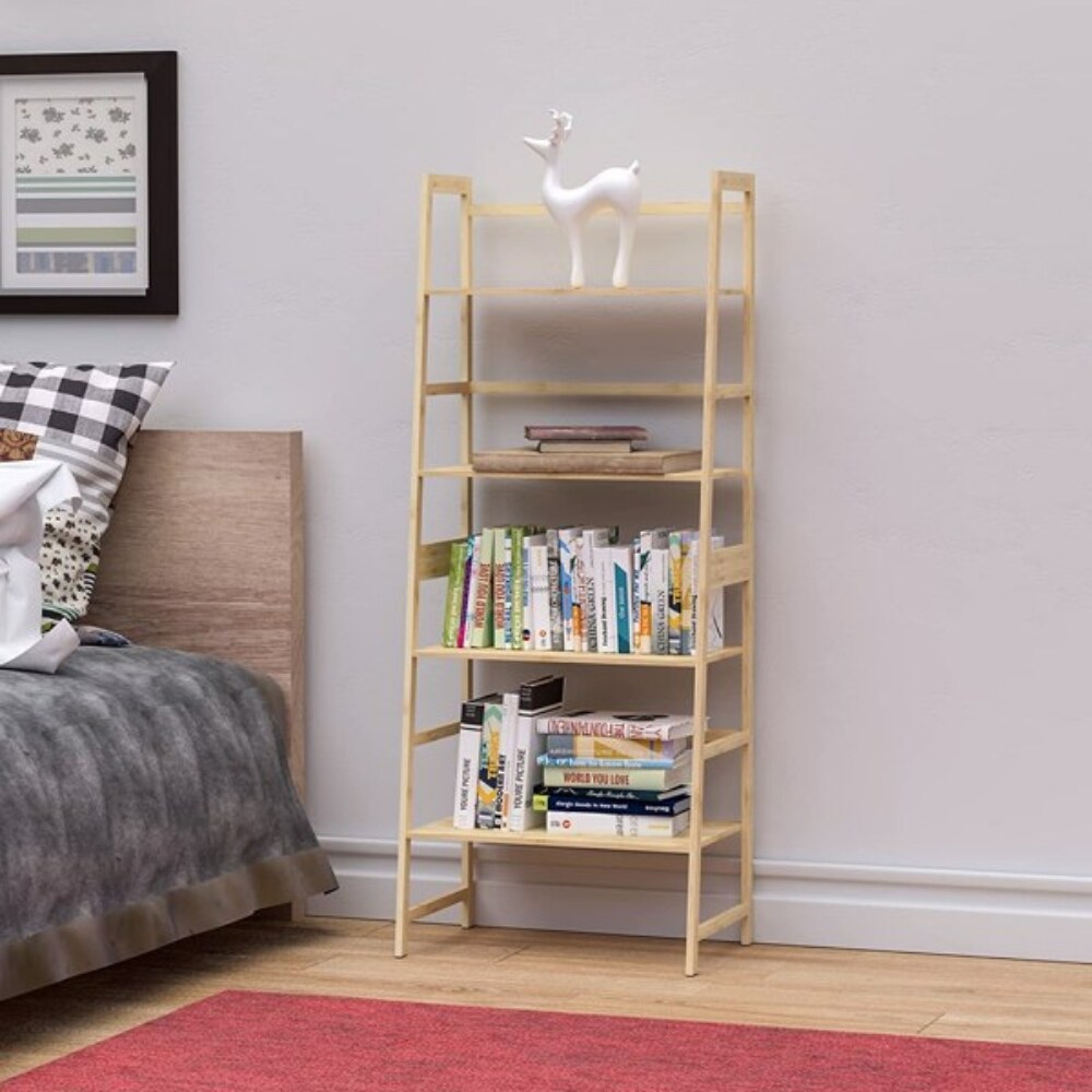 WTZ Bookshelf  Ladder Bookcase  4 Tier Tall Book case for Bedroom  Living Room  Office   20.6\