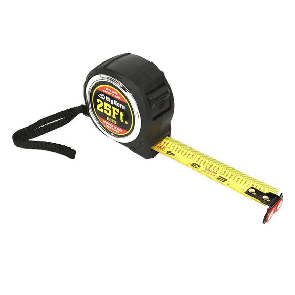 Big Horn 19643 25 ft. Compact Auto Lock Tape Measu...