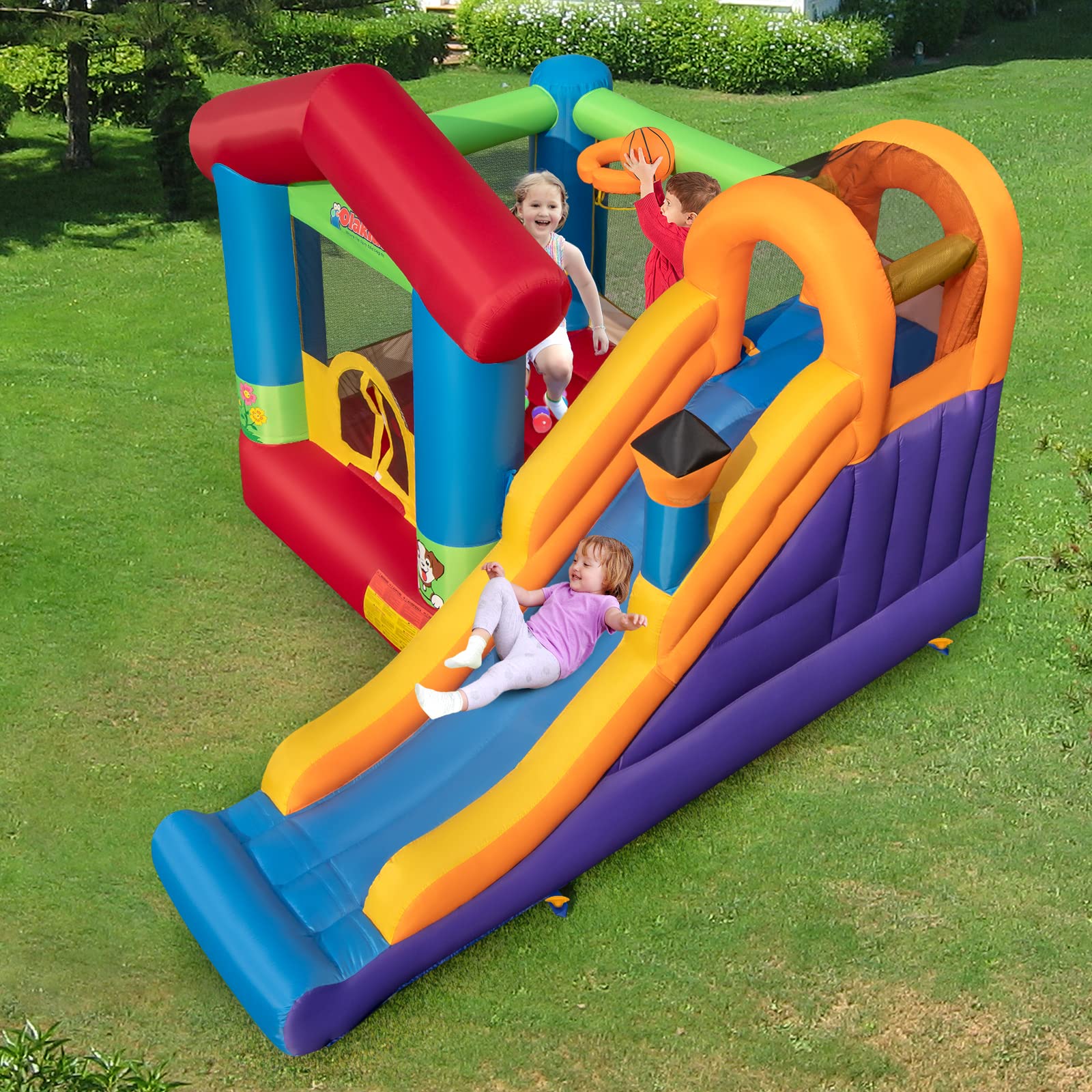 BOUNTECH Inflatable Bounce House, Kids Bouncer with Large Jumping Area (Without Blower)