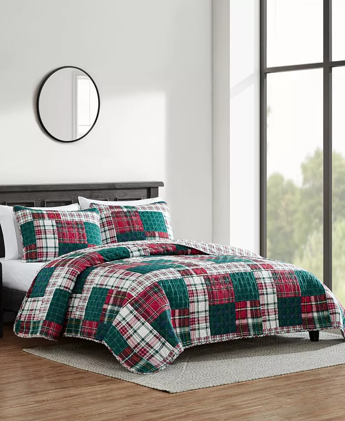 Nautica Emmet Patchwork Cotton Reversible 2 Piece Quilt Set， Twin