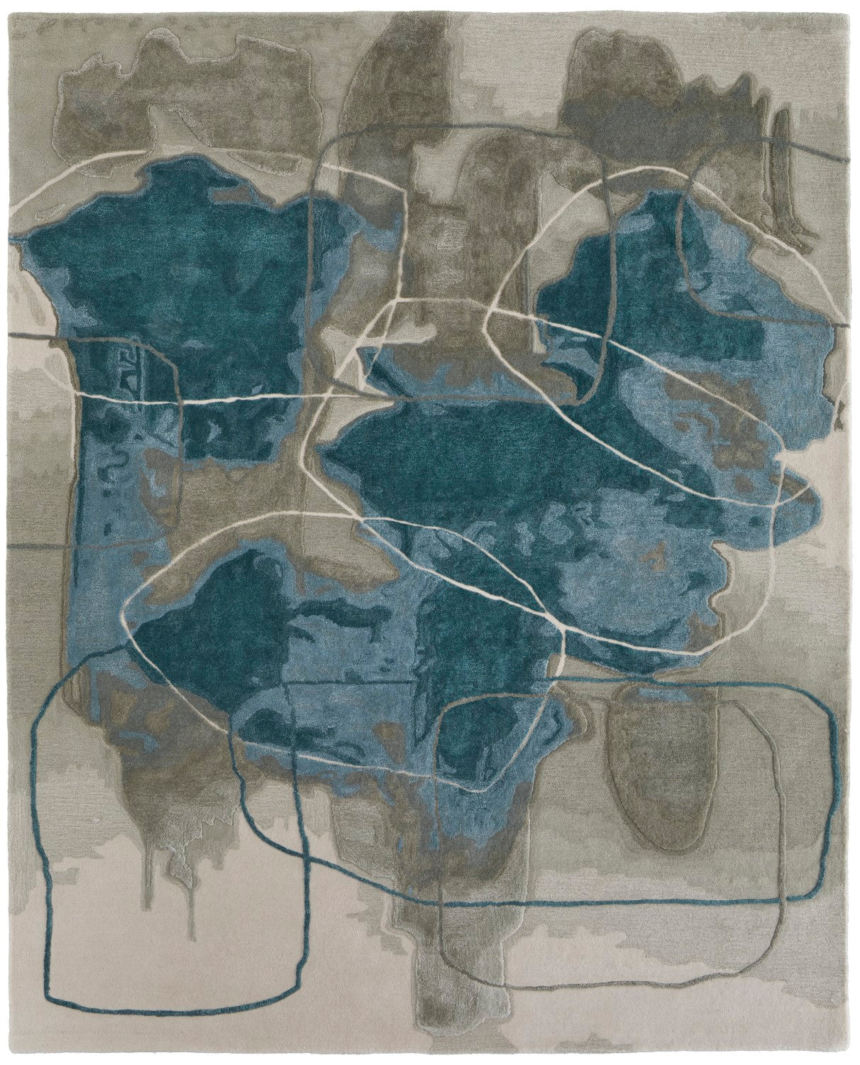 Ramiro Abstract Hand Tufted Blue / Green Rug