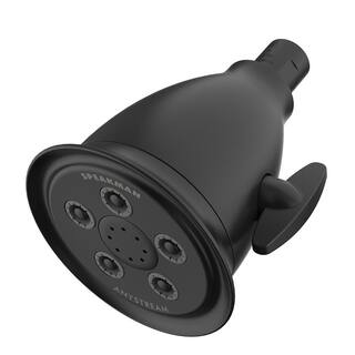 Speakman Hotel 3-Spray Patterns with 2.5 GPM 4.13 in. Wall Mount Fixed Shower Head with Anystream Technology in Matte Black S-2005-HB-MB