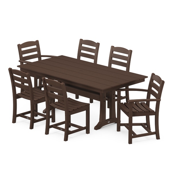 POLYWOOD La Casa Café 7Piece Farmhouse Trestle Dining Set