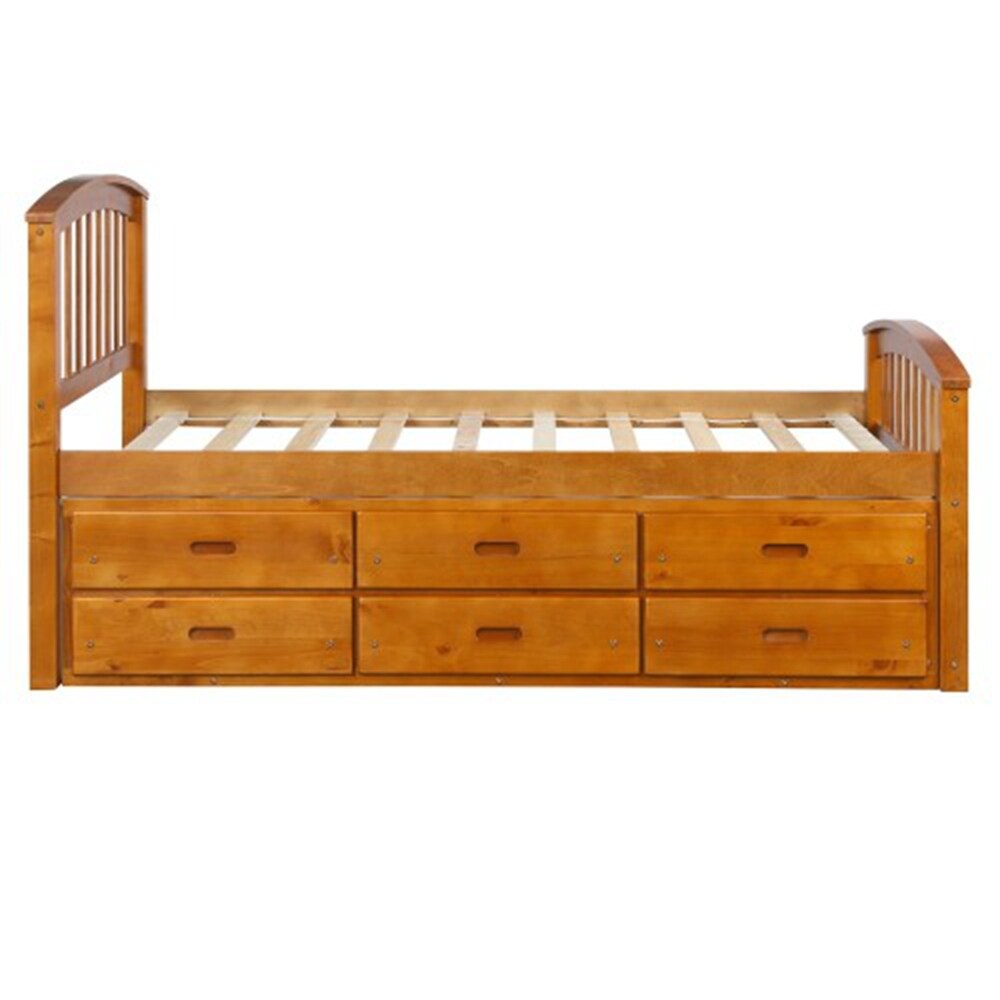 Solid Wood Platform Storage Bed with Drawers