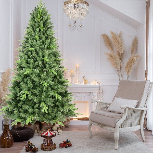 8FT Artificial Christmas Tree with 2535 PEandPVC Mixed Branch Tips