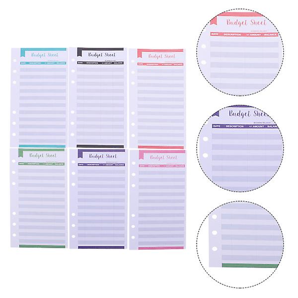 20pcs Binder Budget Sheets Expense Budget Sheets For Personal Use