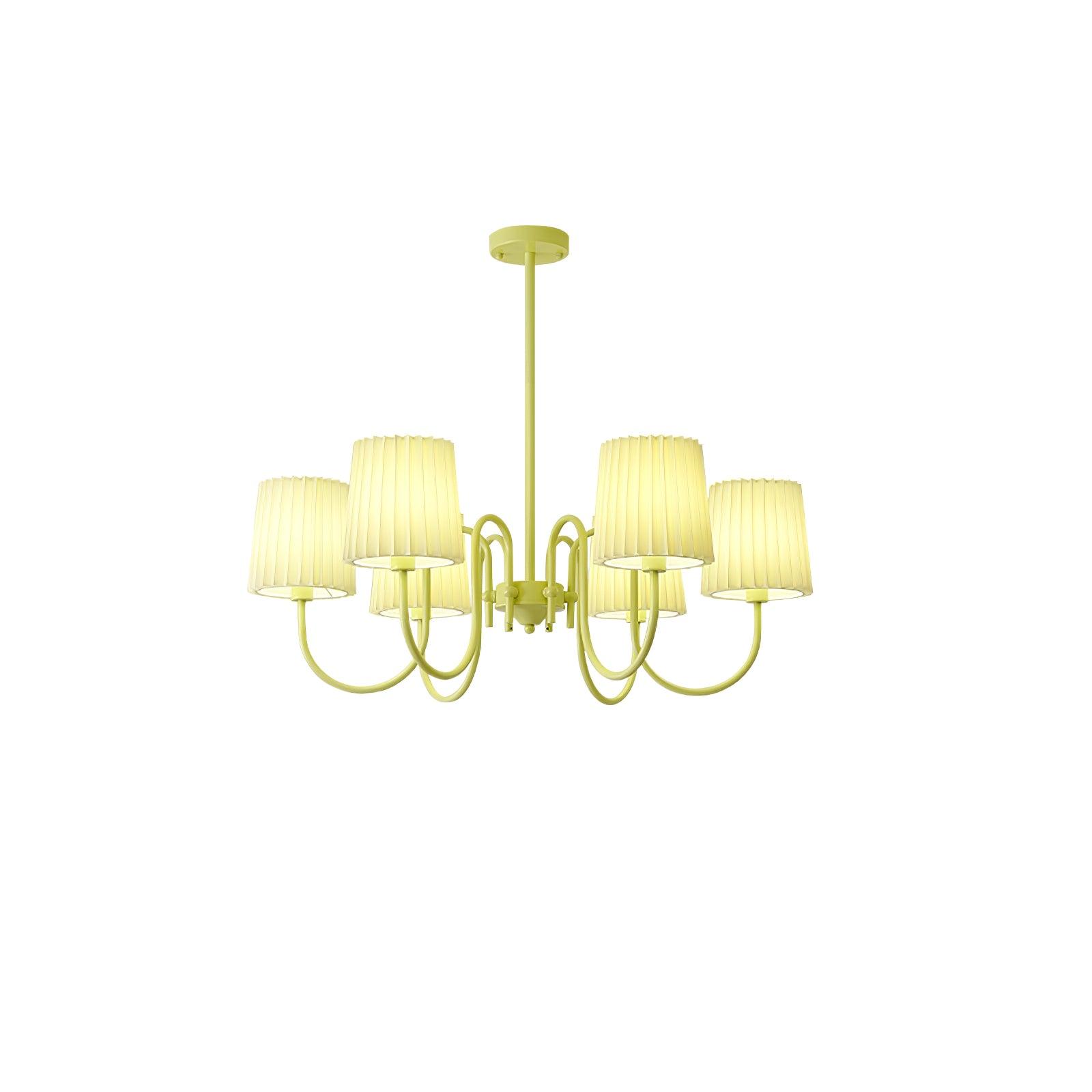 Pleated Fabric Matcha Chandelier