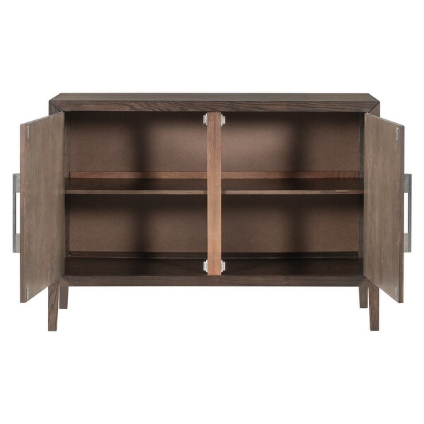 Wooden Storage Cabinet Sideboard with 2 Metal handles and 2 Doors