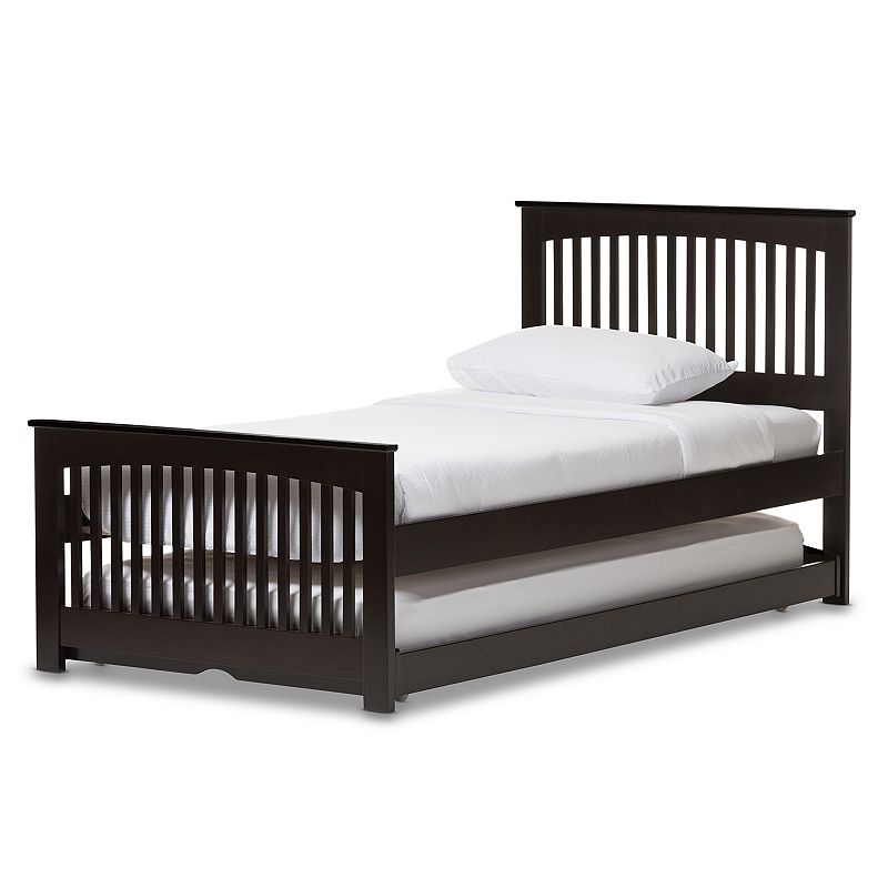 Baxton Studio Hevea Twin Platform Bed and Trundle