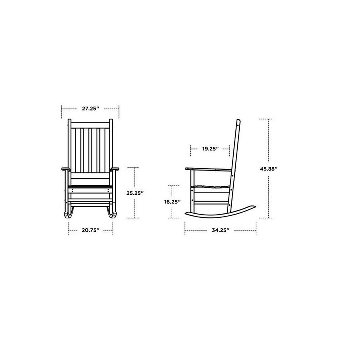 POLYWOOD Vineyard 5-Piece Bench and Rocking Chair Set