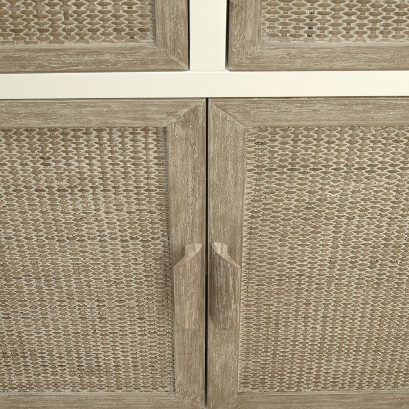 Vintage Style Storage Cabinet with 2 Drawers and 2 Doors  Buffets Sideboard with Sleek Wooden Handles  Antique White