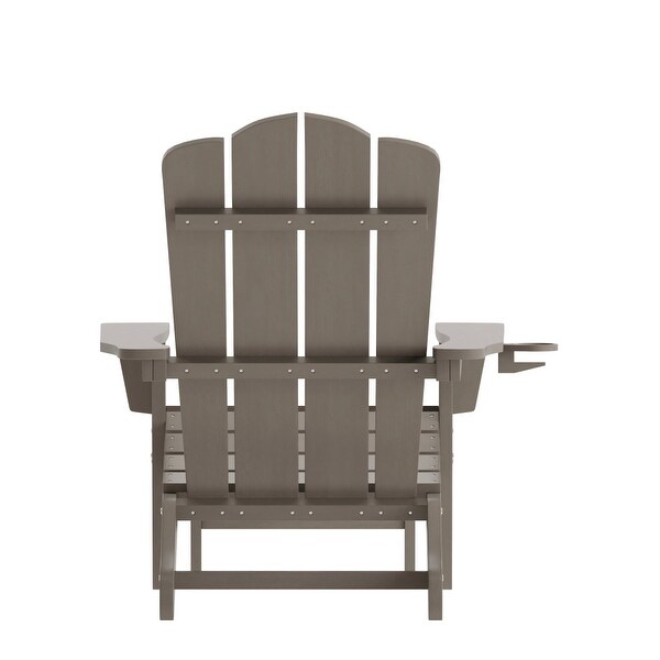 Commercial AllWeather Adirondack Chair with Pullout Ottoman and Cupholder