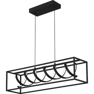 Hampton Bay Masena 36-Watt Matte Black Integrated LED Linear Chandelier HD5517A