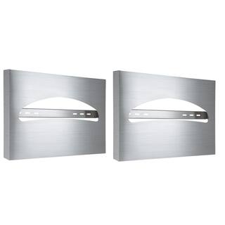 Alpine Industries Stainless Steel Brushed Half-Fold Toilet Seat Cover Dispenser (2-Pack) 483-2PK