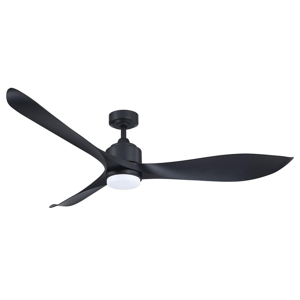 Parrot Uncle Misael 66 in Modern Integrated LED 3Blade Black Ceiling Fan with Light and Remote Control