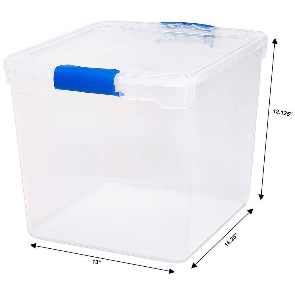 HOMZ 31 qt. Heavy Duty Clear Plastic Stackable Storage Containers (12-Pack) 3 x 3430CLRDC.04