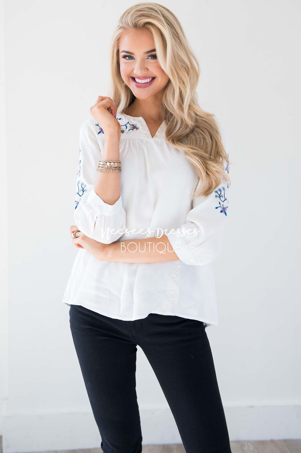 One Love Floral Embroidered Blouse