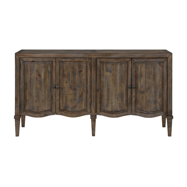 Somette Camelia Textured Brown Four Door Credenza