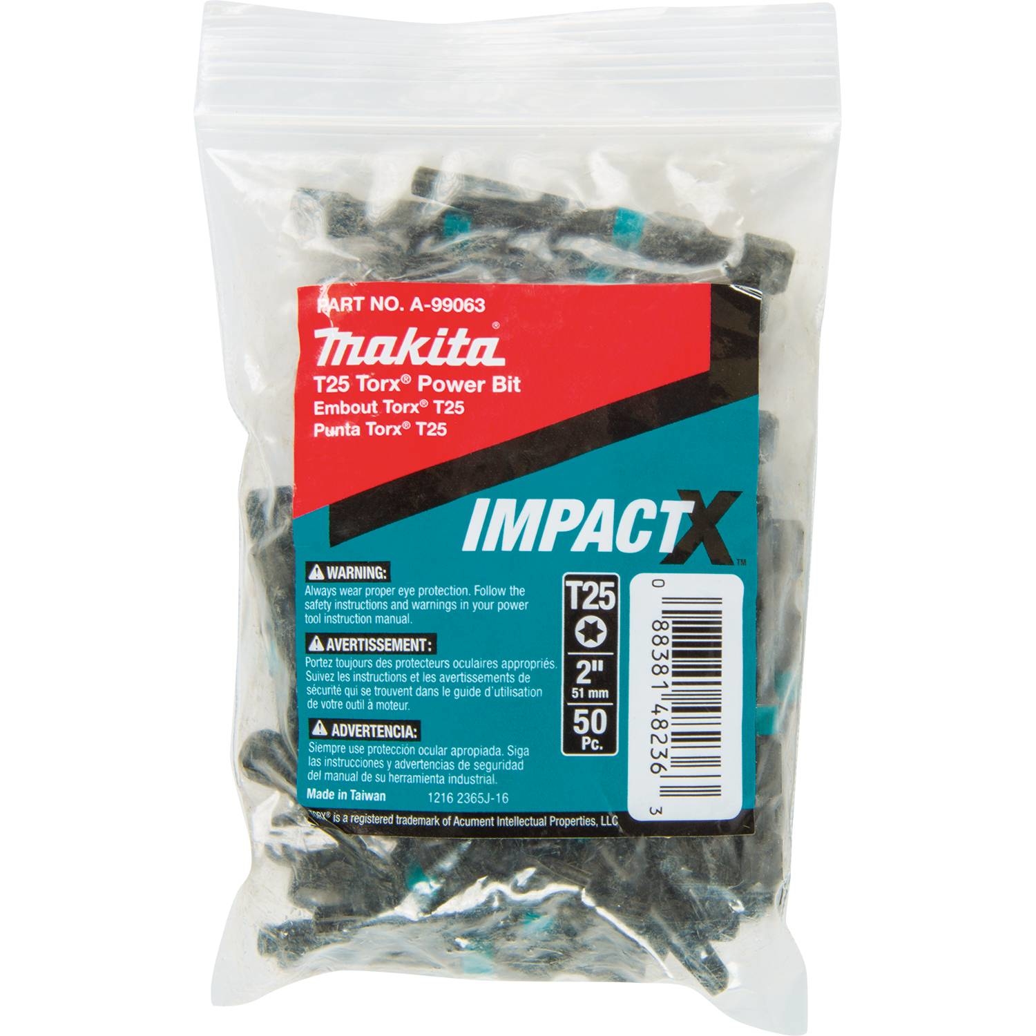 Makita ImpactX Torx T25 X 2 in. L Power Bit S2 Tool Steel 50 pk