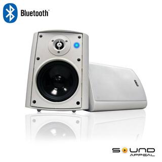 Sound Appeal Bluetooth BT Blast 5.25 IndoorOutdoor Weatherproof Patio Speakers (White- Pair) SA-BLAST5-W