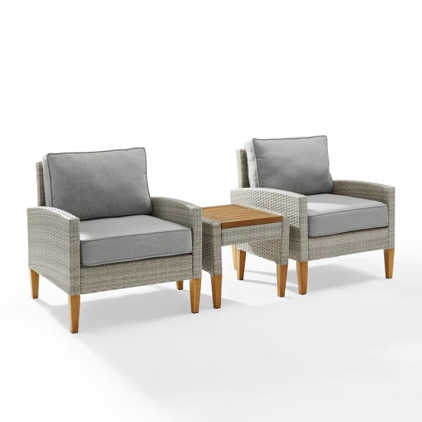 Capella 3Pc Outdoor Wicker Chair Set