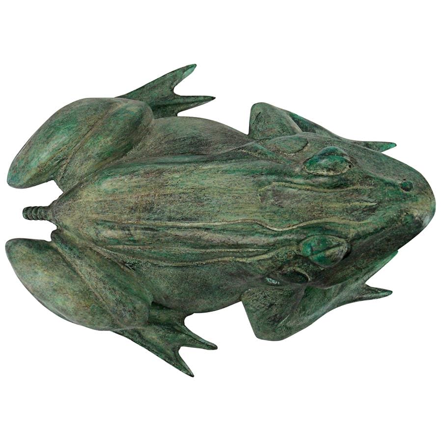 Bull Frog Cast Bronze Medium Garden Statue by Design Toscano