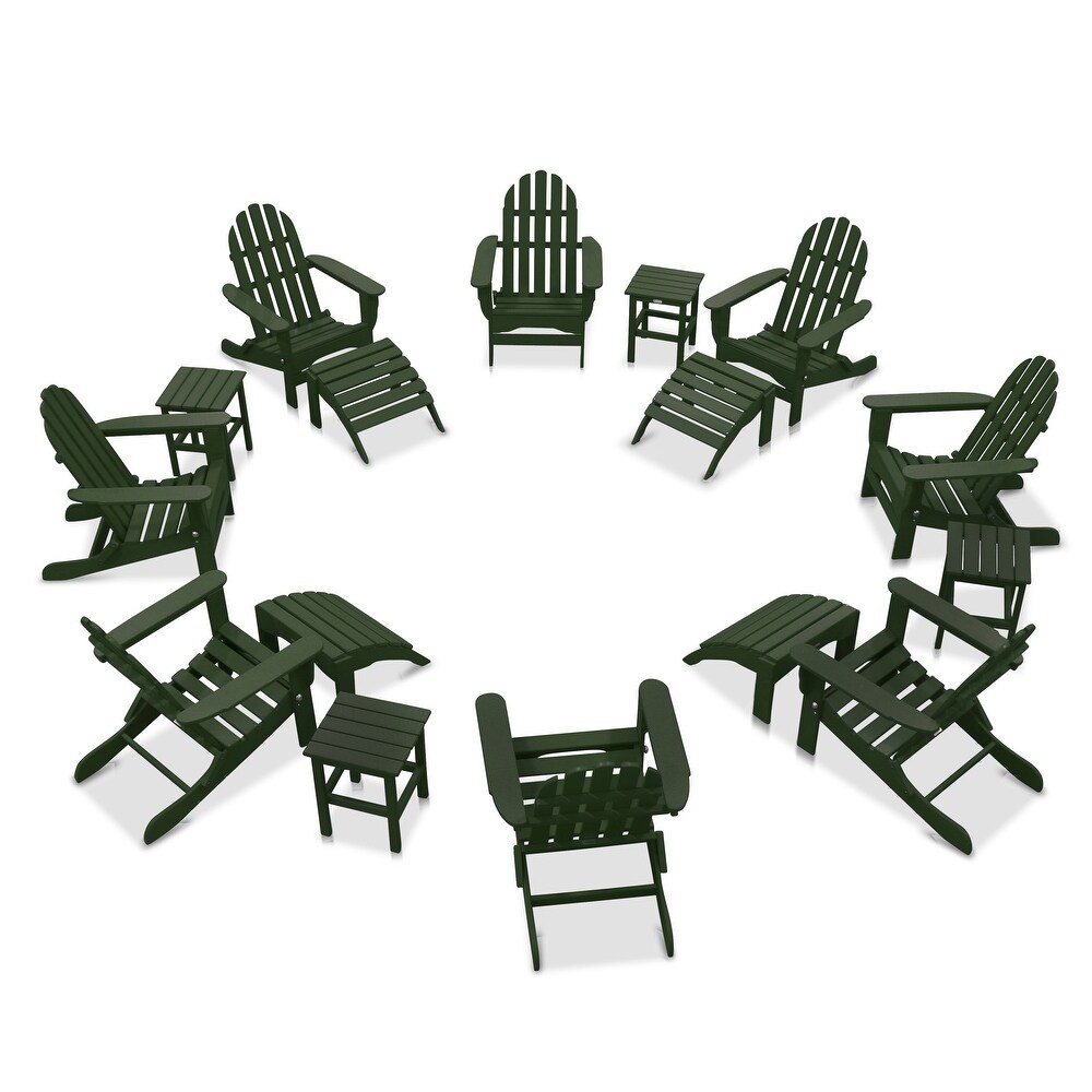 Nelson 8 piece Adirondack Chair Set with 4 Ottomans and 4 Side Tables by Havenside Home