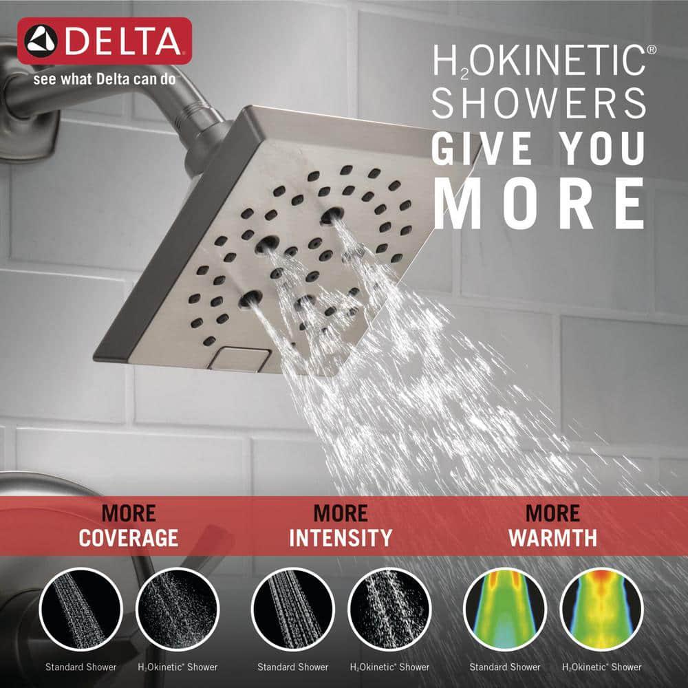 Delta Portwood SingleHandle 5Spray Tub and Shower Faucet with H2Okinetic in SpotShield Brushed Nickel