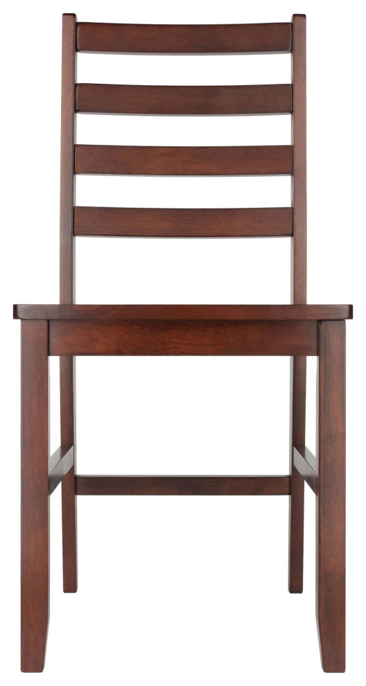 Hamilton 2 Piece Ladder Back Chair Set  Walnut   Transitional   Dining Chairs   by Kolibri Decor  Houzz