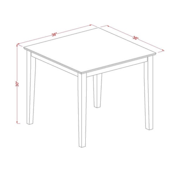 Wood Dining Set - a Square Kitchen Table and Dining Room Chairs Set - Oak Finish (Seat's Type Options)