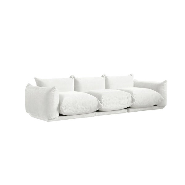 3 Seat Chenille Fabric Sectional Sofa with Ottoman