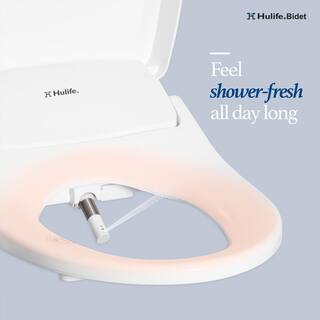 Hulife Electric Bidet Seat for Elongated Toilet with Unlimited Heated Water Heated Seat Control Panel in White HLB-1000EC